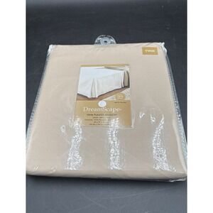 DreamScape Twin Pleated Bedskirt 100% Cotton Taupe Beige 200 TC Percale